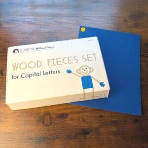 Learning Without Tears Wood Pieces Set for Capital Letters LWT4028 with Blue Mat